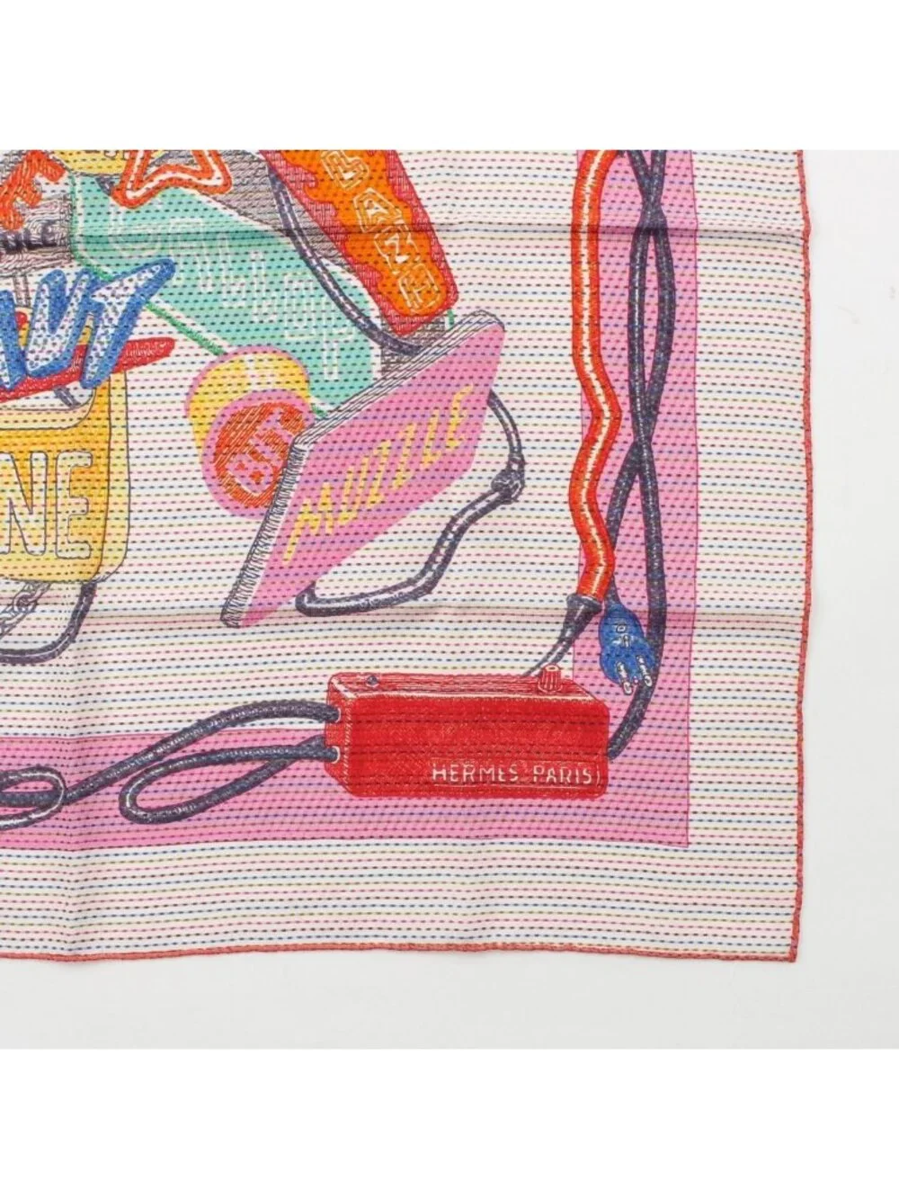 Hermes Carre 70 Cheval Oscope Neon Chevaloscope Pointier Silk Scarf White - Picture 5 of 10